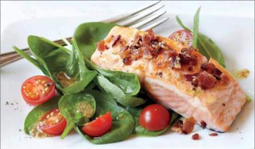 Roasted Salmon, Bacon and Spinach Salad Recipe