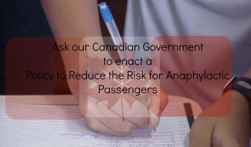 Sign the petition to ask the federal government to protect anaphylactic passengers