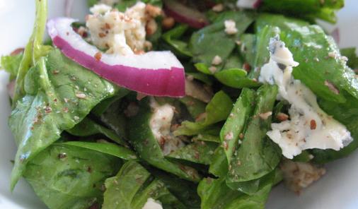Hazelnut Blue Cheese Spinach Salad Recipe