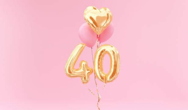 Gold Balloon Numbers 40 