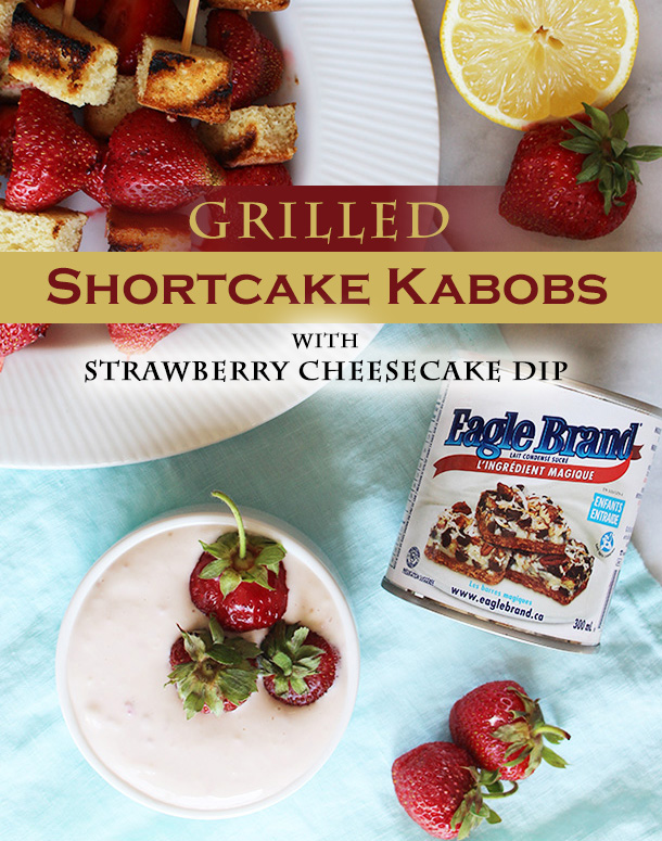 Why limit yourself to using the barbecue for meat and main dishes when you can grill up these Grilled Shortcake Kabobs with Strawberry Cheesecake Dip? | YMCFood | YummyMummyClub.ca