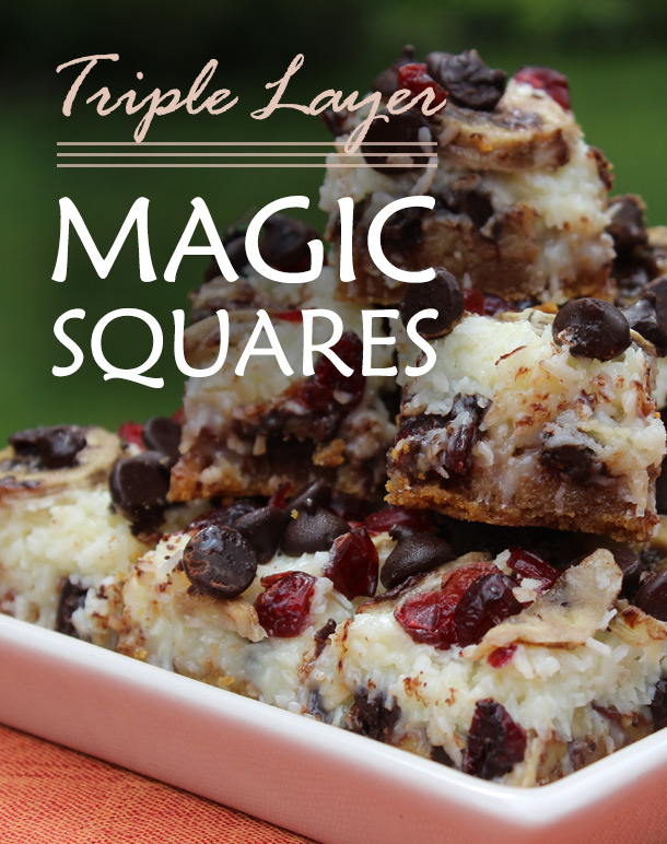Whether you're entertaining at home or out visiting friends, these Triple Layer Magic Squares are going to become your new summer staple. | YMCFood | YummyMummyClub.ca