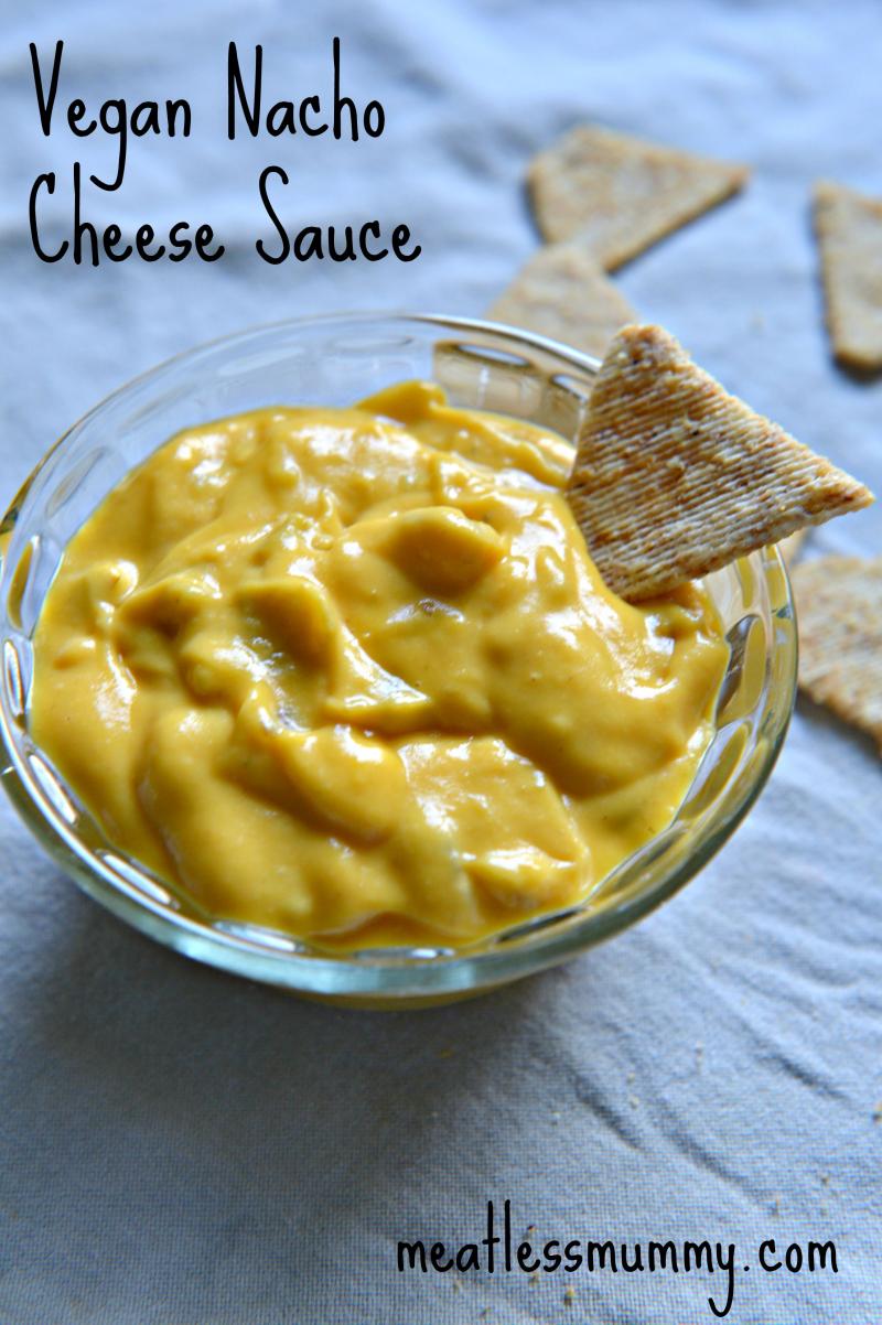 Vegan and nut-free nacho cheese sauce. It works great as a cheese sauce substitute for macaroni and cheese too!