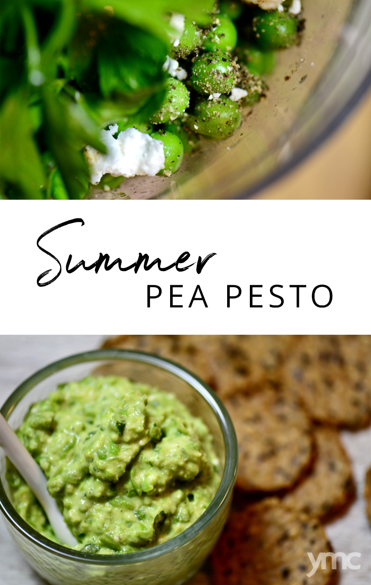 One of my favourite in-season ingredients are fresh local sweet peas. Cooked ever so slightly, they are tender but still firm and sweet and creamy. This summer pea pesto hangs around my fridge for most summer months, making a regular appearance in a whole bunch of dishes. | YMC
