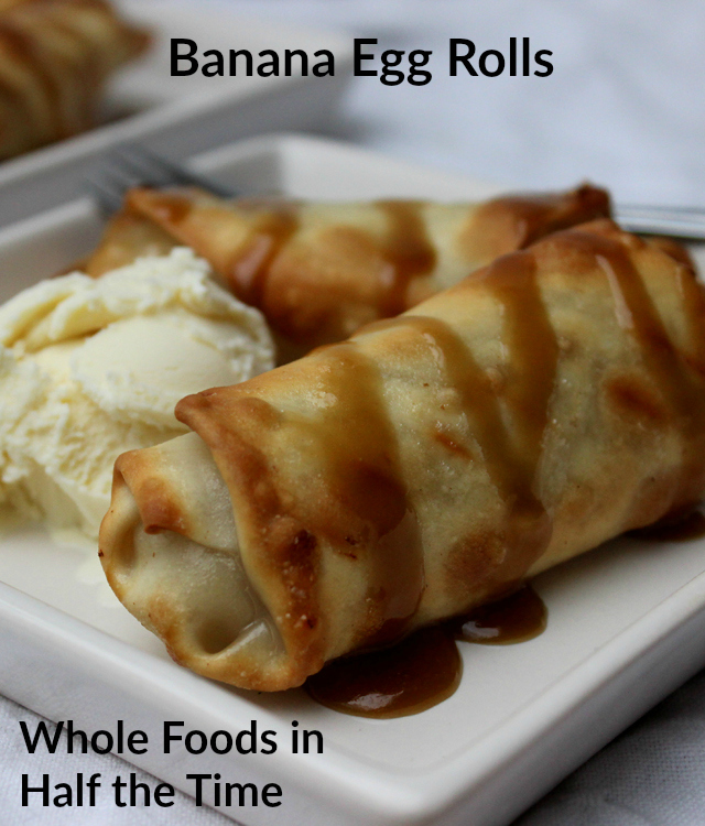 Baked Banana Egg Rolls with Caramel-Rum Sauce are delicious and easy to prepare! | YMCFood | YummyMummyClub.ca