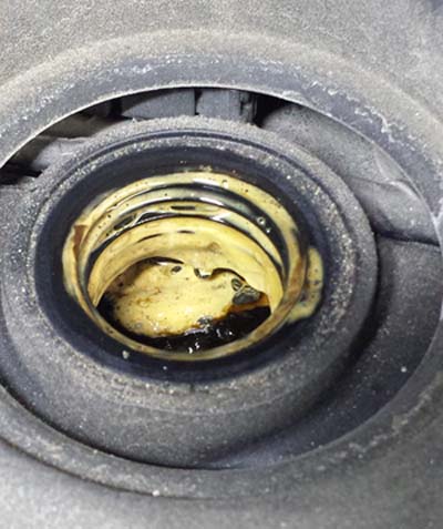 Engine oil milky residue