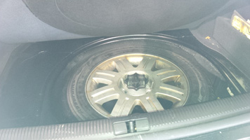 Spare tire in trunk