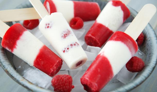 Get crafty with red and white popsicles.