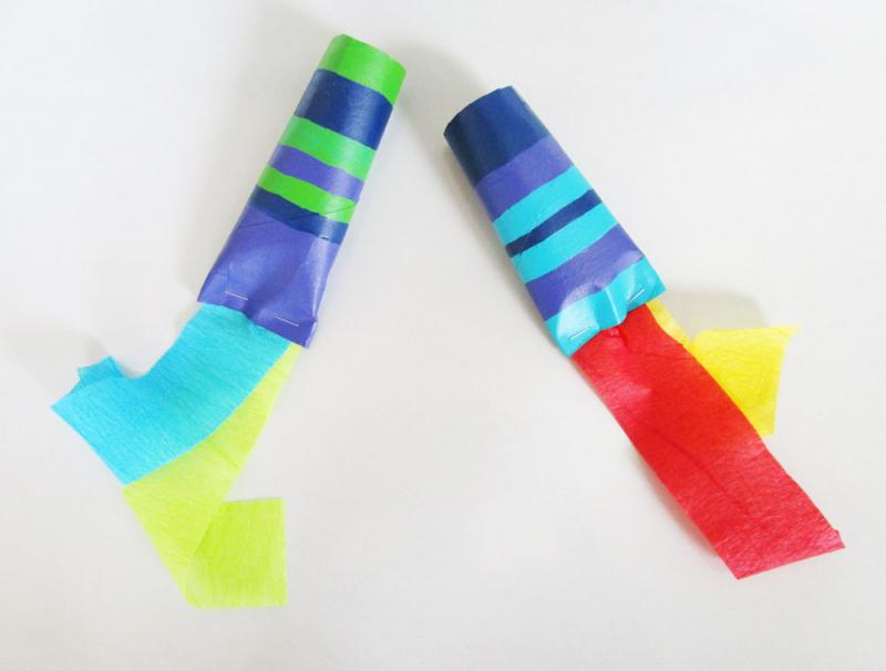 Make DIY party blowers for New Year's Eve.