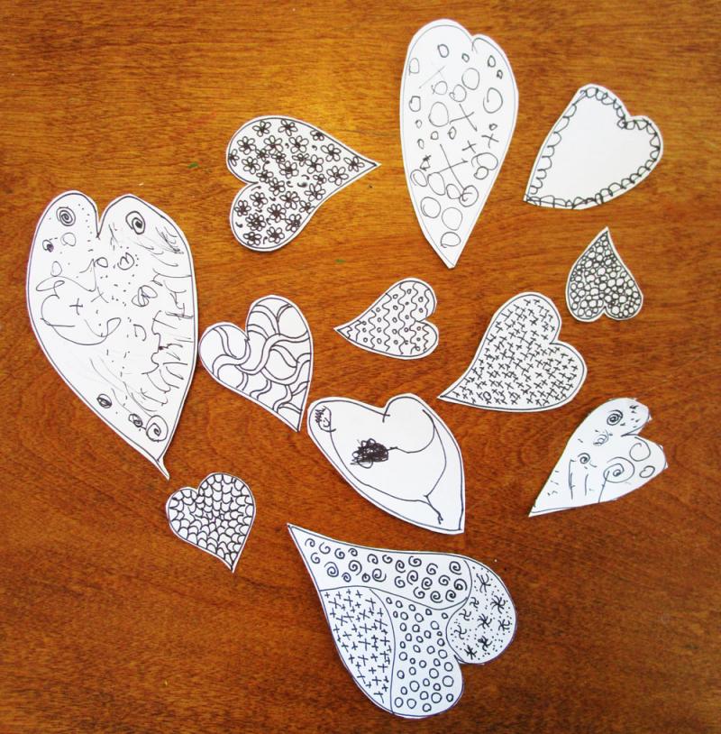 Doodle hearts!