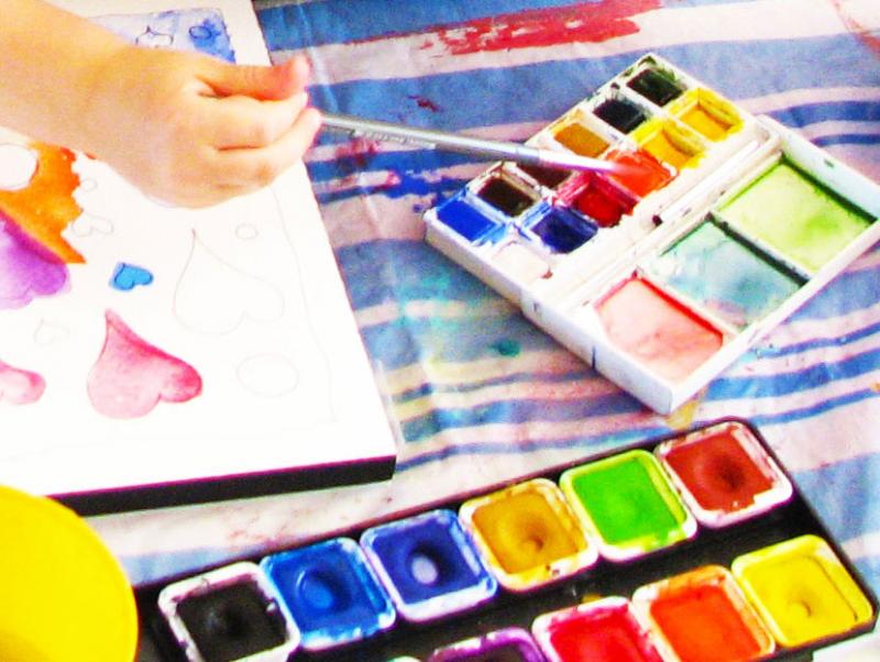 Dip into bright colourful watercolours.