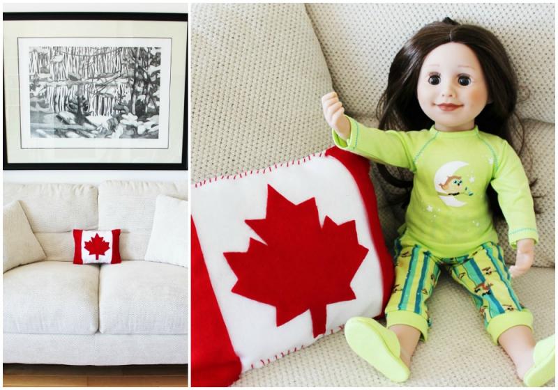 Make a Canada flag pillow for your Maplelea Girl. 