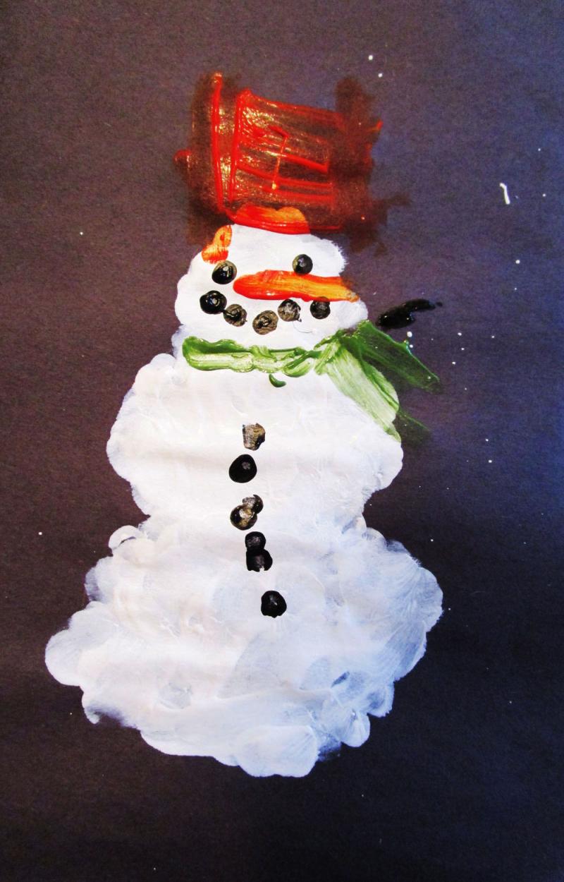 Fingerpaint snowman
