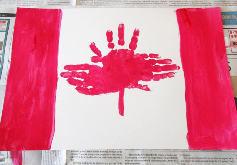 Handprint Canada flag.