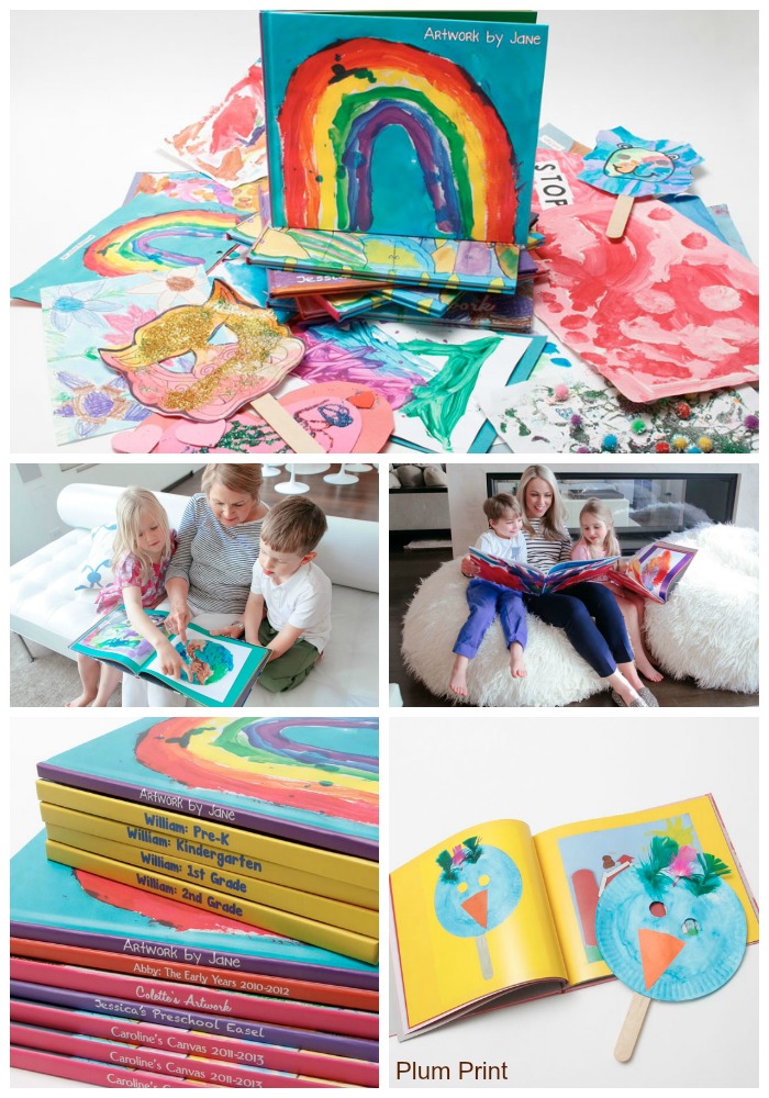 Ship your kids art away and watch it return as a book. From Plum Print.
