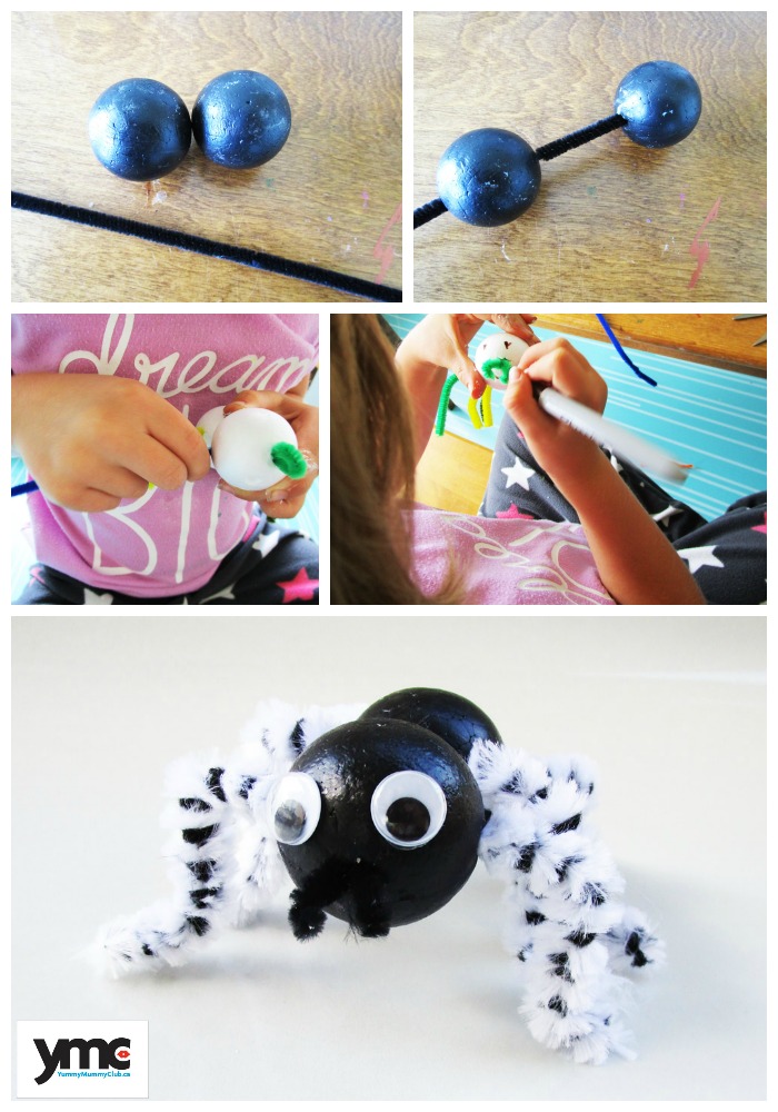 These 6 Boo-tiful and frugal homemade Halloween decorations are the perfect easy crafts for your kids to make on a gloomy fall day! Recycled toilet paper rolls and juice boxes and other household items make these perfect for cheap DIY Halloween party decor or school art projects! | YummyMummyClub.ca